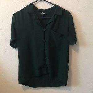 Lulus forest green blouse